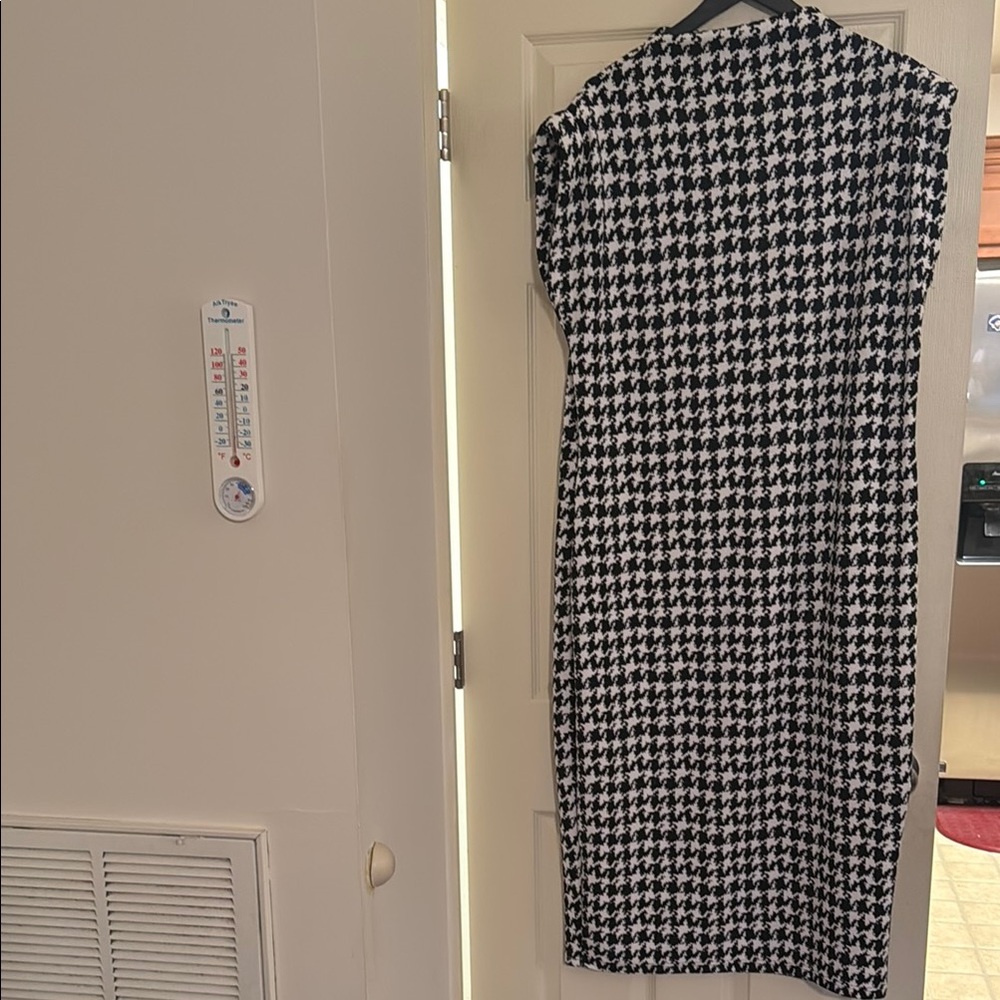 Classic Black and White Houndstooth Dress
